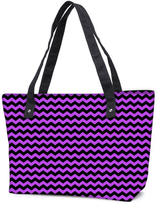 

Snoogg Pack Of 2 Purple Black Wave 2456 Combo Tote Shopping Grocery Bag With Coin Pencil Purse Shoulder Bag(Multicolor, 15 L)