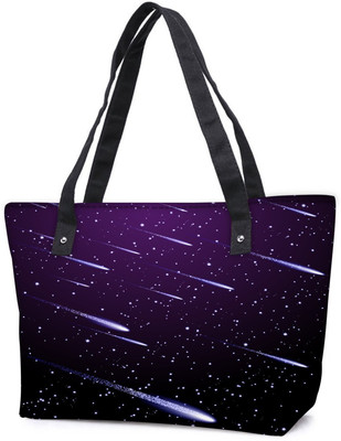 

Snoogg Pack Of 2 Background With Meteor Shower Combo Tote Shopping Grocery Bag With Coin Pencil Purse Shoulder Bag(Multicolor, 5 L)