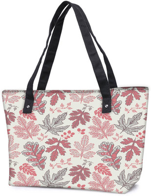 

Snoogg Pack Of 2 Maroon Leaves Combo Tote Shopping Grocery Bag With Coin Pencil Purse Shoulder Bag(Multicolor, 15 L)