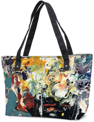 

Snoogg Pack Of 2 Wall Art Painting Combo Tote Shopping Grocery Bag With Coin Pencil Purse Shoulder Bag(Multicolor, 5 L)