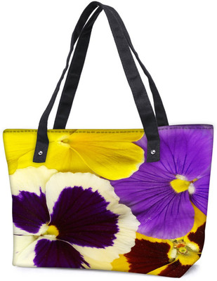 

Snoogg Pack Of 2 Closeup Of Colourful Viola Tricolor Combo Tote Shopping Grocery Bag With Coin Pencil Purse Shoulder Bag(Multicolor, 15 L)