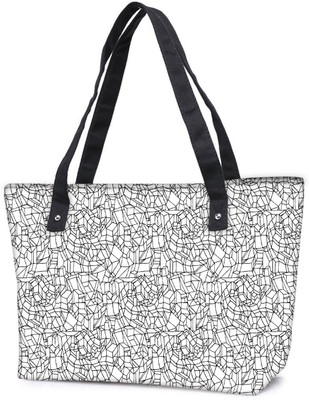 

Snoogg Pack Of 2 Abstract Black And White Design Combo Tote Shopping Grocery Bag With Coin Pencil Purse Shoulder Bag(Multicolor, 15 L)