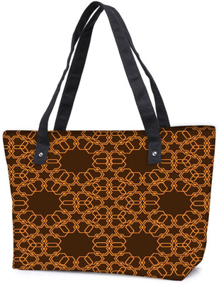 

Snoogg Pack Of 2 Abstract Brown And Yellow Combo Tote Shopping Grocery Bag With Coin Pencil Purse Shoulder Bag(Multicolor, 15 L)