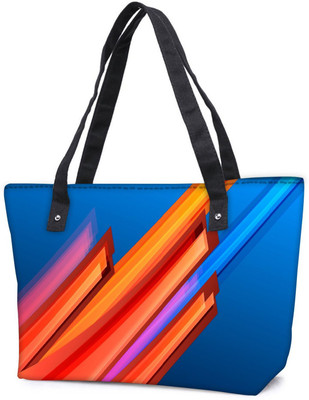 

Snoogg Pack Of 2 Orange And Blue Design Combo Tote Shopping Grocery Bag With Coin Pencil Purse Shoulder Bag(Multicolor, 15 L)