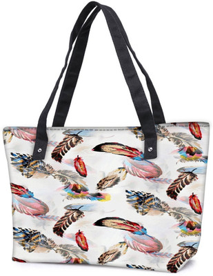 

Snoogg Pack Of 2 Colorful Feather Combo Tote Shopping Grocery Bag With Coin Pencil Purse Shoulder Bag(Multicolor, 15 L)