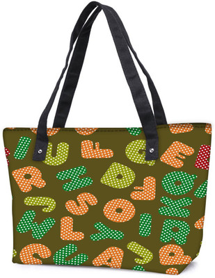 

Snoogg Pack Of 2 Dotted Alphabets Combo Tote Shopping Grocery Bag With Coin Pencil Purse Shoulder Bag(Multicolor, 15 L)