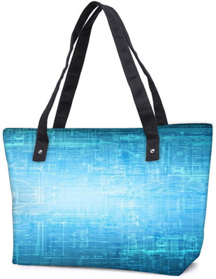 

Snoogg Pack Of 2 Blue Graphic Combo Tote Shopping Grocery Bag With Coin Pencil Purse Shoulder Bag(Multicolor, 5 L)