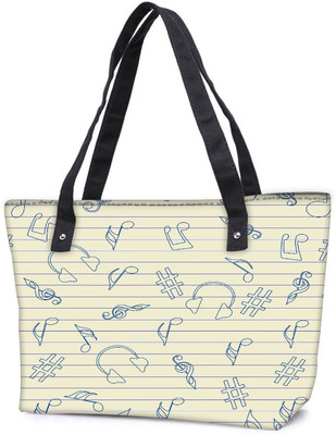 

Snoogg Pack Of 2 Music Sketch Combo Tote Shopping Grocery Bag With Coin Pencil Purse Shoulder Bag(Multicolor, 5 L)