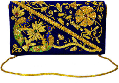 

DUCHESS Party Blue, Gold Clutch