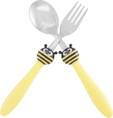 

EZ Life EZ Life Kids 2 Pieces Cutlery Set - Yellow Bee - Spoon & Fork Stainless Steel Cutlery Set(Pack of 2)