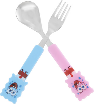 

EZ Life EZ Life Kids 2 Pieces Cutlery Set - Laughing Bob - Pink & Blue - Spoon & Fork Stainless Steel Cutlery Set(Pack of 2)
