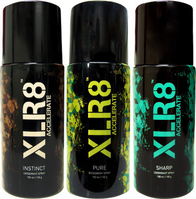 

XLR8 Instinct, Pure & Sharp Body Spray - For Men(150 ml, Pack of 3)