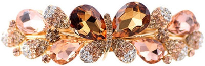 

GELILIA Awesome European Style Big Crystal Studded Hair Clip(Gold)
