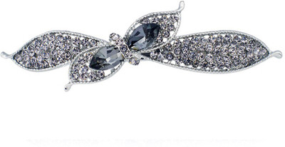 

GELILIA Unique Rhinestone Crystal Studded Floral Bowknot Hair Clip(Grey, Silver)