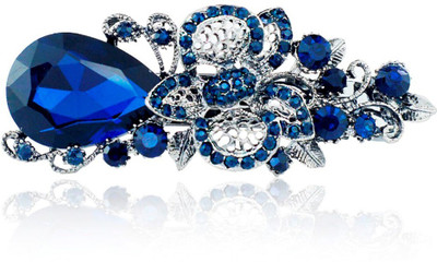 

GELILIA Amazing Big Blue Crystal Floral Hair Clip(Blue)