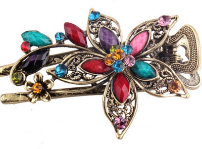 

GELILIA Exotic Vintage Style Crystal Studded Hair Clip(Multicolor)