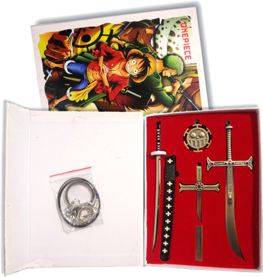 

ComicSense One piece Anime Alloy Metal Swords 4pc Set with Trafalgar Law Key Chain