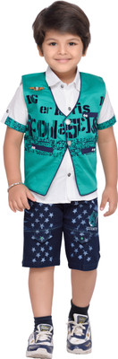 

AJ Dezines Boys Casual Shirt Shorts(Green