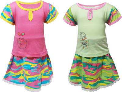 

Jo Kids Wear Girls Casual Dress Top, Skirt(Multicolor, Multicolored