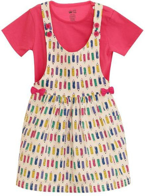 

Mini Klub Girls Midi/Knee Length Casual Dress(Multicolor, Half Sleeve, Multi