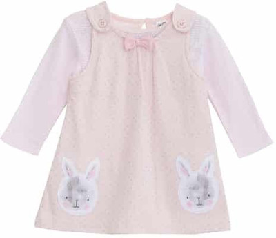 

Mini Klub Girls Midi/Knee Length Casual Dress(Pink, Half Sleeve
