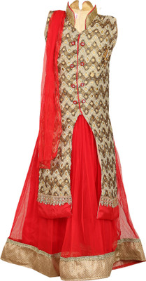 

Crazeis Girls Lehenga Choli Western Wear Embroidered Lehenga Choli(Red, Pack of 1