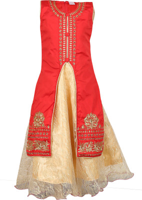 

Crazeis Girls Lehenga Choli Western Wear Embroidered Lehenga Choli(Red, Pack of 1