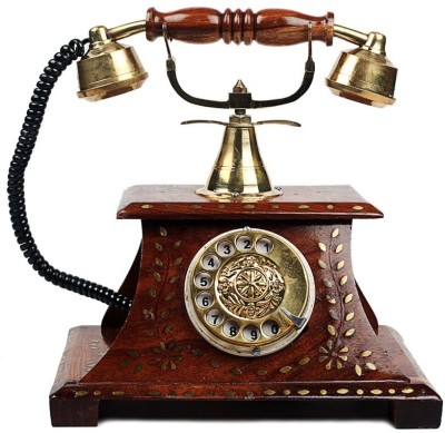 

Desi Karigar Maharaja Style Telephone Corded Landline Phone(Brown)