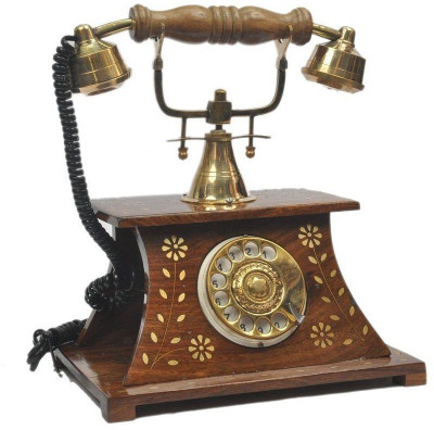 

Desi Karigar Antique Maharaja Telephone Corded Landline Phone(Brown)