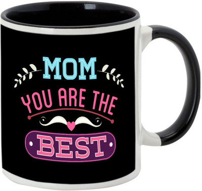 

AllUPrints Gift For Mother On Mother's Day Black Ceramic Mug(325 ml), Multicolor