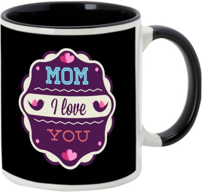 

AllUPrints I Love You Maa Black Ceramic Mug(325 ml), Multicolor