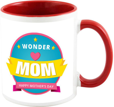 

AllUPrints I Have A Wonder Mother Red Ceramic Mug(325 ml), Multicolor