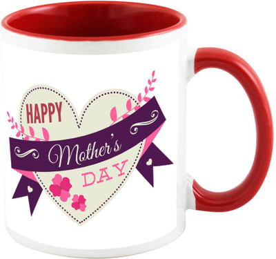 AllUPrints Mommy You Are The Queen Red Ceramic Mug(325 ml), Multicolor