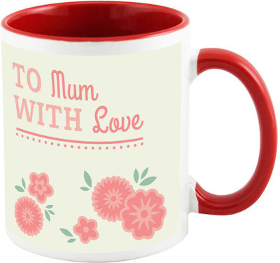

AllUPrints Anniversary Gift For Mother Red Ceramic Mug(325 ml), Multicolor