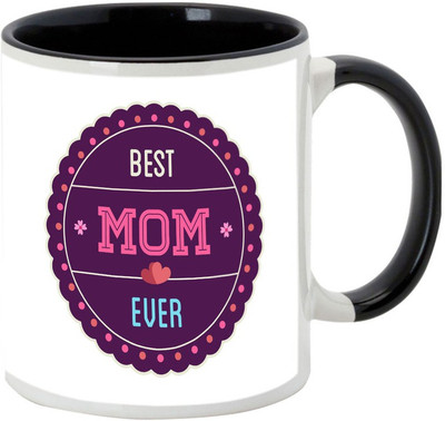 

AllUPrints Best Gift For Best Mother Black Ceramic Mug(325 ml), Multicolor
