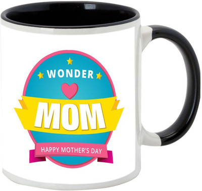 

AllUPrints I Have A Wonder Mother Black Ceramic Mug(325 ml), Multicolor