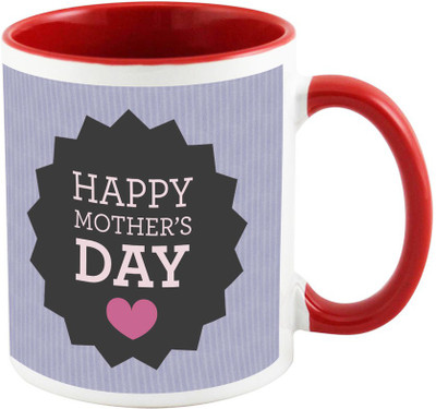 

AllUPrints Mom A Mother's Day Present Red Ceramic Mug(325 ml), Multicolor