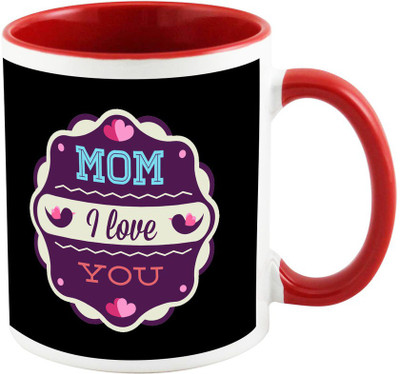 

AllUPrints I Love You Maa Red Ceramic Mug(325 ml), Multicolor