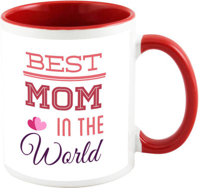 

AllUPrints Gift For Our Lovable Moms Red Ceramic Mug(325 ml), Multicolor