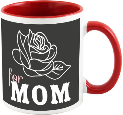 

AllUPrints No.1 Mom Red Ceramic Mug(325 ml), Multicolor