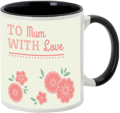 

AllUPrints Anniversary Gift For Mother Black Ceramic Mug(325 ml), Multicolor