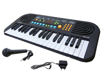 

ESELLERSMART 37 Key Piano Keyboard With Microphone, Ac Power And Recording + New Melodies And Beats(HL-70)(Black)