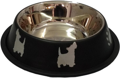 

Petshop7 950Ml Stainless Steel anti Skid Dog Bowl Round Stainless Steel Pet Bowl(950 ml Black)
