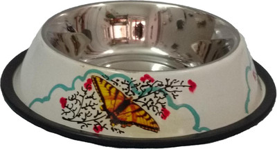 

Petshop7 Round Stainless Steel Pet Bowl(700 ml White)