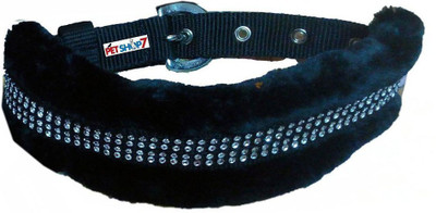 

Petshop7 Petshop7 High Quality & Stylish Nylon Fur Dog Collar -1.25 Inch - Size (Black). Neck Size ( 20-24.50 inch) Dog Everyday Collar(, Black