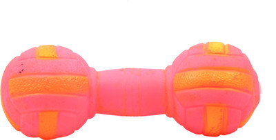 SRI High Quality Natural Rubber Colorful dumbbell Squeaky Fun Toy - Small Rubber Squeaky Toy For Dog & Cat available at flipkart for Rs.159