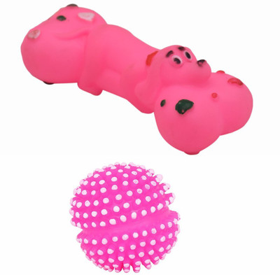 

SRI High Quality Bone With Ball Puppy Squeaky Fun Toy Rubber Squeaky Toy For Dog & Cat