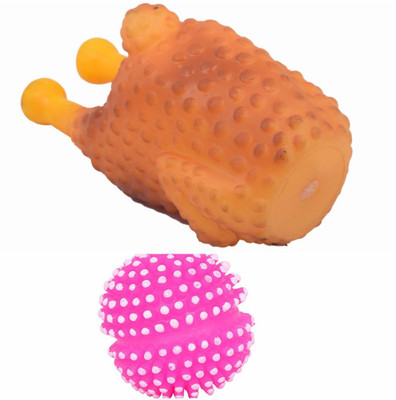 

SRI Yellow Chicken With Ball Puppy Squeaky Fun Toy Rubber Squeaky Toy For Dog & Cat