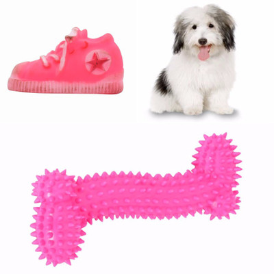 

SRI High Quality Natural Rubber Cute Colorfull Squeaky Shoe Toy With Bone Toy For Puppy - Small Rubber Squeaky Toy For Dog & Cat