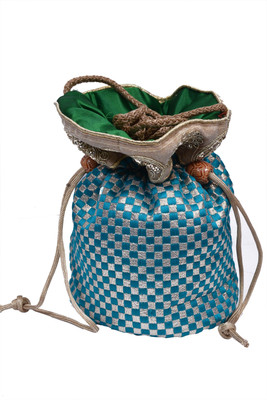 

Craft Trade Check Potli(Blue)